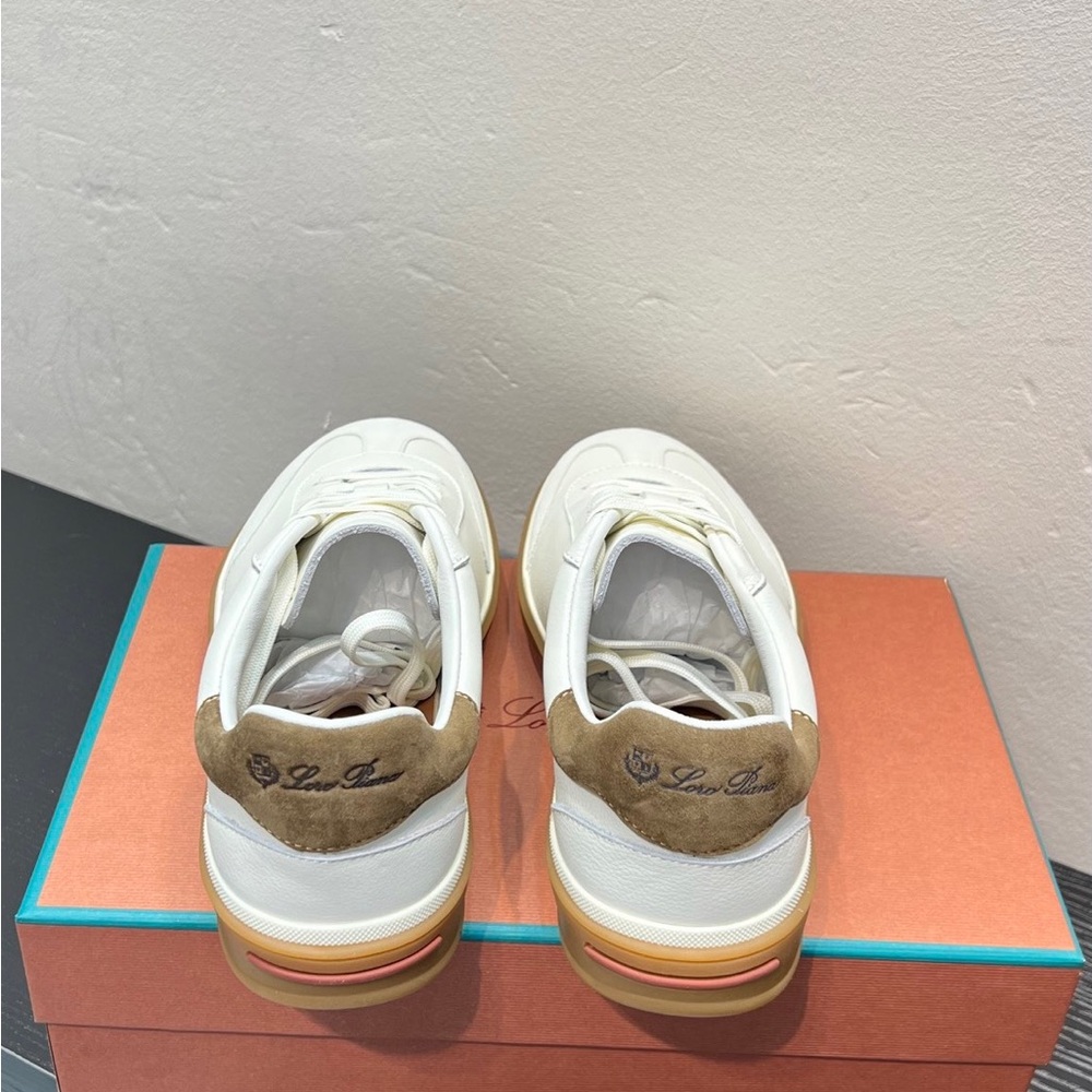 Loro Piana Tennis Walk Sneakers Classic WhiteLaced Shoes - Picture 5 of 8